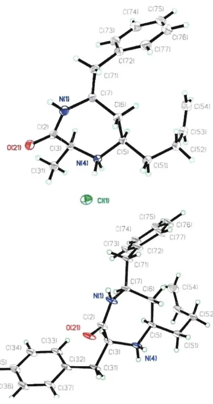 Figure 2.2  X-ray diffraction structures of compounds  95c  (upper) and  95d  (lower)