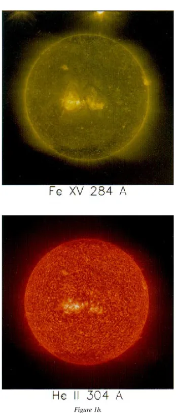 Figure 1. EIT synoptic images for 12 May 1996. Solar north is oriented up in this figure.