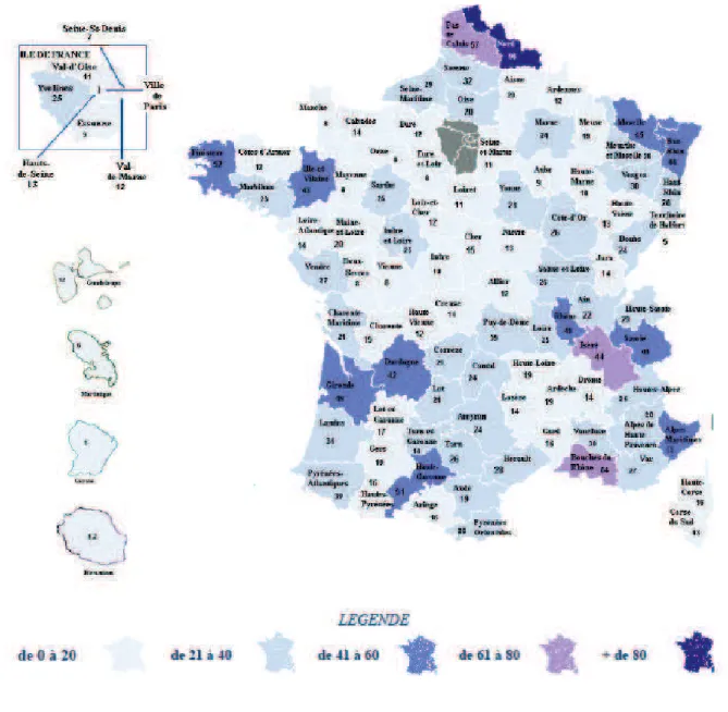 Figure 3 : La sectorisation au 1 er  janvier 2011 (source : Enquête du CNOM sur état  des lieux de la PDS en médecine générale en janvier 2012)