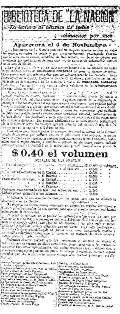 Fig.  l.  Anuncio del primer  volumen  (2  de noviembre de  1901) 