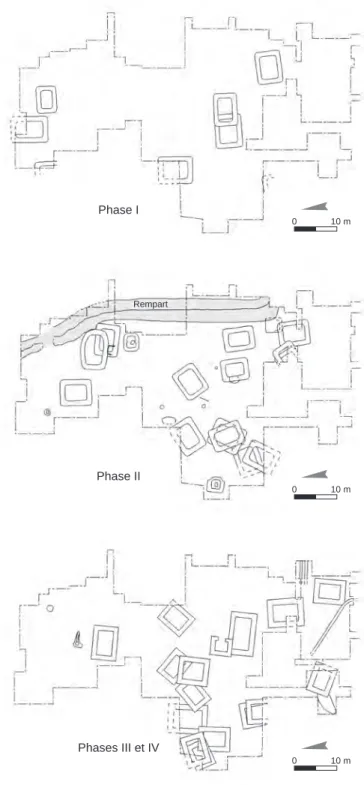 Fig. 20 : Plan du site d’Osly-Courtil  (Somme), étape récente du Bronze final  (d’après Le Guen 2005)