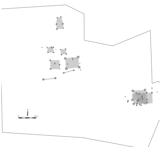Fig. 38 : Plan du site de Kerprich le Haut du Stock (Moselle) ( ’ N. Tikonoff, Inrap).