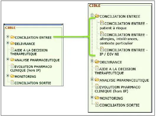 Figure 4: Cibles du suivi pharmaceutique dans le logiciel CORTEXTE 