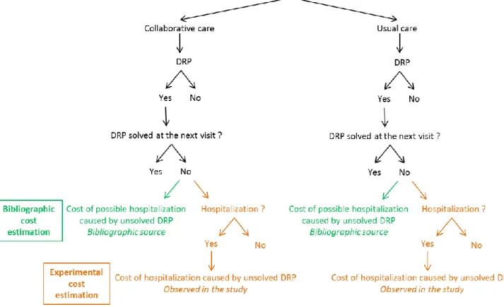 Figure 2. Cost estimation of the unsolved DRP hospitalizations: bibliographic and experimental approach 