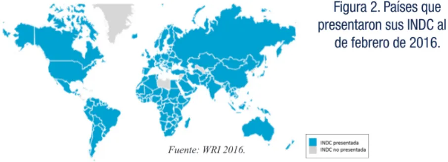 Figura 2. Países que  presentaron sus INDC al 4 