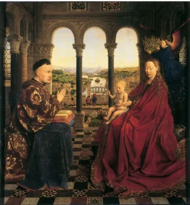 Illustration 2.1 : Jan Van Eyck, La Vierge du Chancelier Rolin, (1434-1435) 