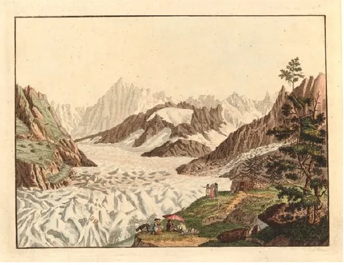 Illustration 2.6 : Marc-Théodore Bourrit, Vue de la mer de glace au montanvert, (1781) 
