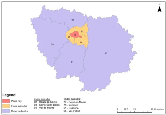 Figure 2. Paris city and suburbs 