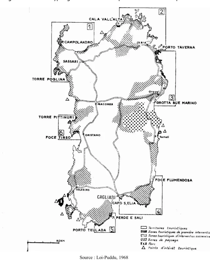 Figure 5 : Essai de typologie des territoires et points d’intérêt touristiques sardes 