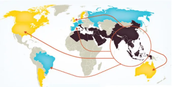 Figure 8:Répartition mondiale des bêta-thalassémies.                                                                                                    