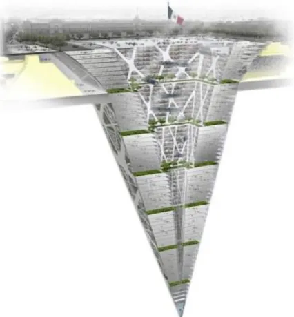 Figure 25 : vision souterraine du &#34;gratte-terre&#34; dans la ville de Mexico [http://www.bunkerarquitectura.com/] 