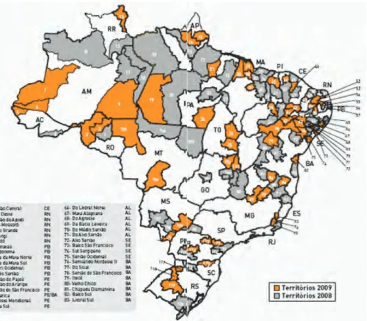 Figura 3 – Mapa dos Territórios da Cidadania – Brasil - 2009