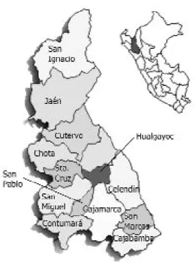 Figura 3 : Mapa de las pr ovincias de Cajamarca