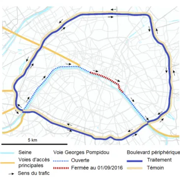 Figure 1: Carte des voies concernées