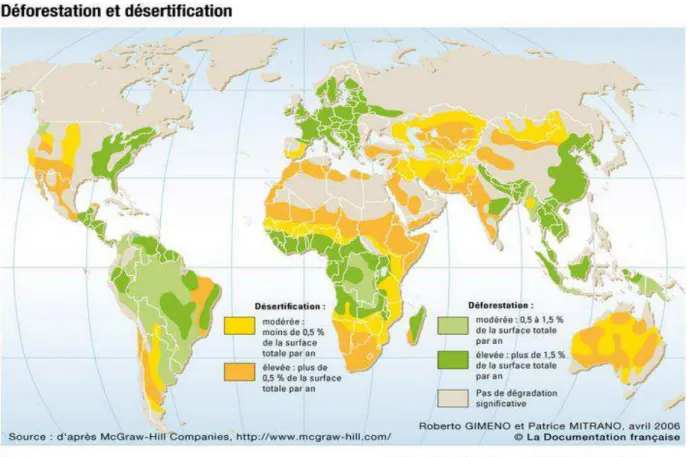 Figure 5 : Déforestation et désertification, état des lieux. 