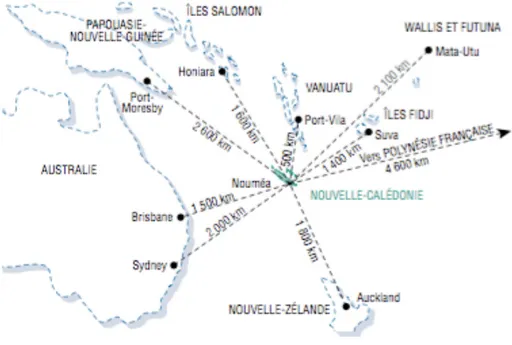 Figure 10 : Situation de la Nouvelle-Calédonie dans le Pacifique Sud [53] 