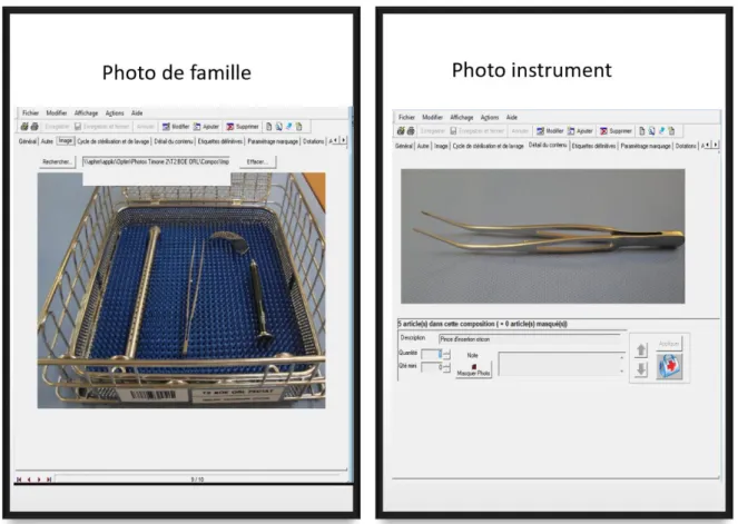 Figure 17 : Exemple photo de famille d’une composition et photo d’un instrument