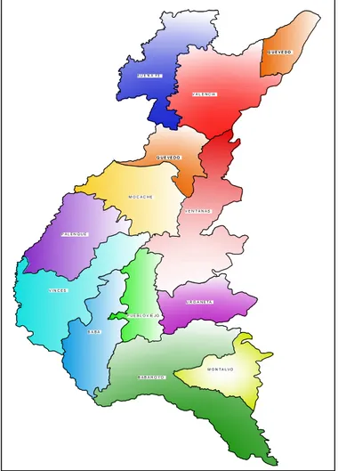 Figura 1. Mapa político administrativo de la Provincia de Los Ríos 