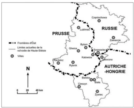 Figure 3.14 La région de la Haute Silésie à la fin du XIXe siècle  