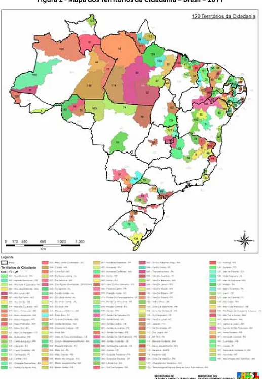 Figura 2 - Mapa dos Territórios da Cidadania – Brasil – 2011