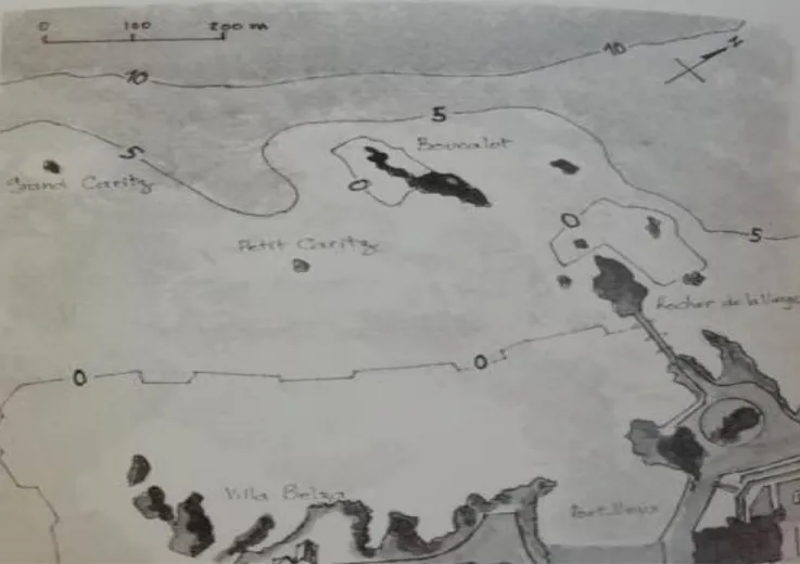 Figure 8 : Schéma du littoral biarrot, extrait du livre des Ours Blancs. 