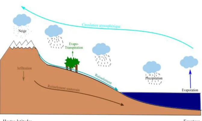 Figure 10 : Schéma simplifié du cycle de l'eau [source : les isotopes stables de l’atlantique nord (3)]