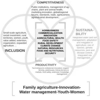Figure 3. Topics to be addressed by flagship projects and how they are  interrelated.