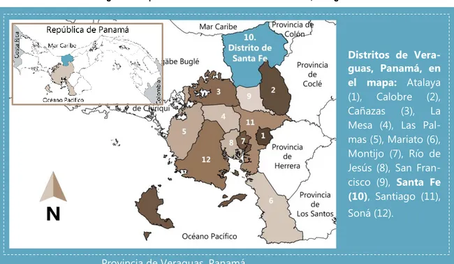 Figura 1. Mapa de ubicación del distrito de Santa Fe, Veraguas 