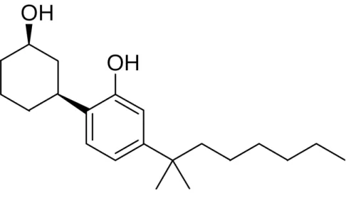 Figure 5 : Structure moléculaire  du CP47, 497 (Famille des  cyclohexylphénols ) 