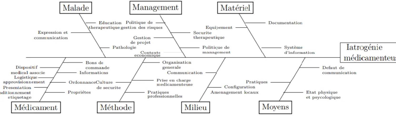 Figure 2 : Diagramme des causes d’événements iatrogènes médicamenteux 8