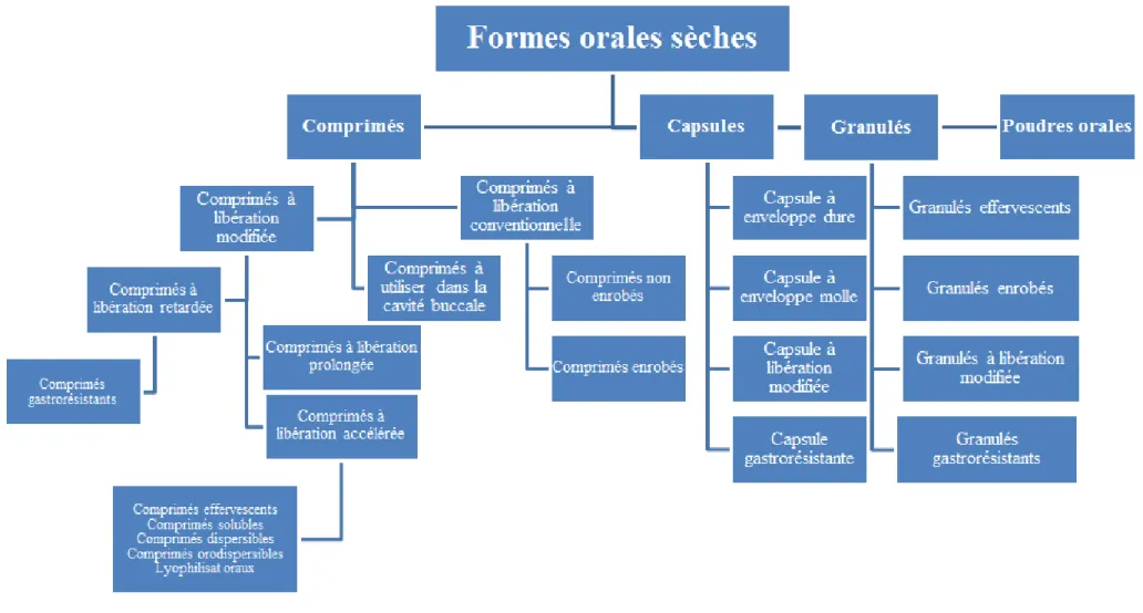 Figure 1 - Les formes orales sèches 