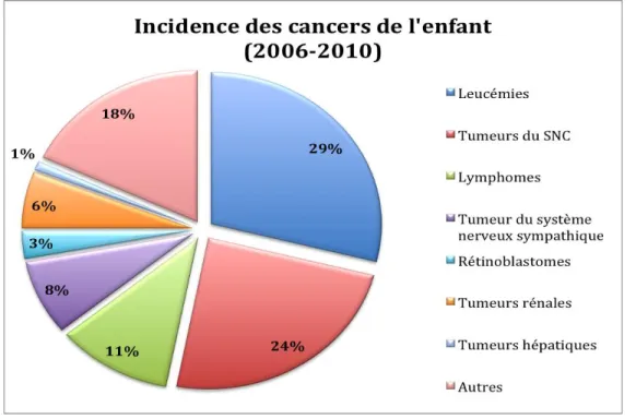 Figure 1 : Incidence des cancers de l'enfant en France métropolitaine (2006-2010) 