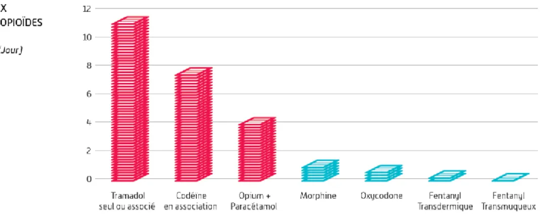 Figure 2: Les principaux antalgiques opioïdes consommés 