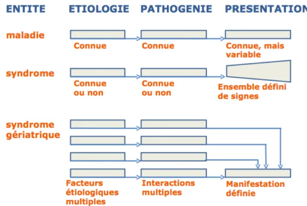 Figure 5: Représentation schématique de la complexité des syndromes gériatriques, Inouye et al 