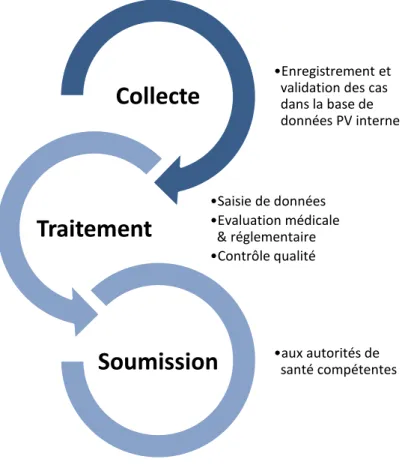 Figure 3 : Les principales étapes de traitement des ICSRs 