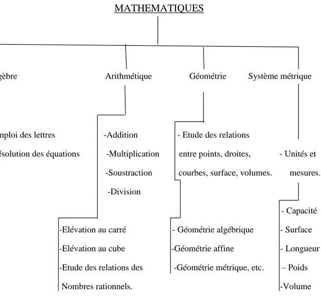 Figure 3 : Arborescence des mathématiques 