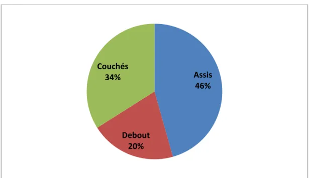 Figure 1 : Répartition de la population de patients par positions.  