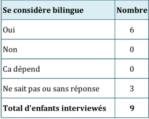 Figure 4 : Forte transmission - Représentations du bilinguisme propre des descendants 