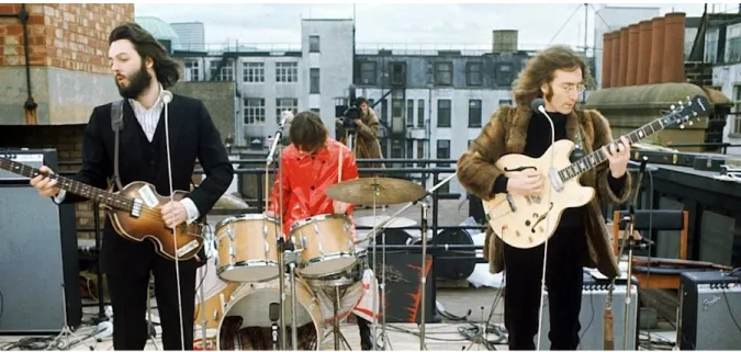 Figure 6 Concert Rooftop des Beatles, qu'il fallait recréer de toutes pièces 