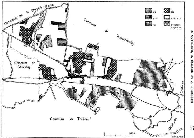FIG.  8  - Répartition des parcelles de certaines exploitations et propriétés. 