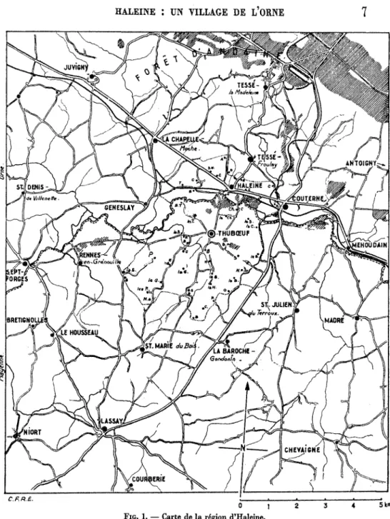 FIG.  1.  - Carte  de la région  d'Haleine. 