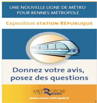 Illustration 3.  Ligne B de métro, exposition à la station République  Source : SEMTCAR, Direction de la communication 