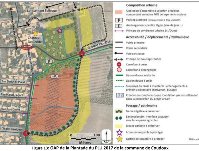 Figure 13 : OAP de la Plantade du PLU 2017 de la commune de Coudoux