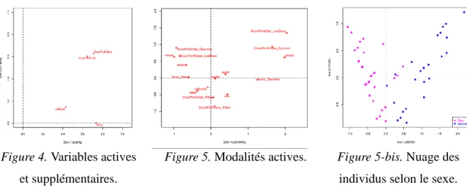 Figure 4. Variables actives  et supplémentaires. 