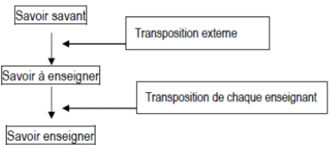 Figure 9 : Schéma de la transposition didactique 