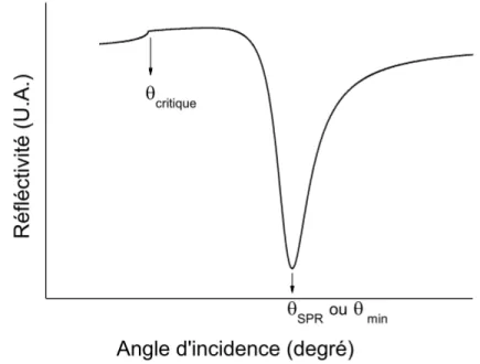 Figure 1.10  Illustration d'une courbe SPR. 56     