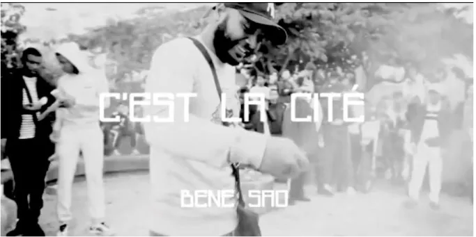 Figure 5. Photogramme du clip rap C’est la cité, MC Benesao 