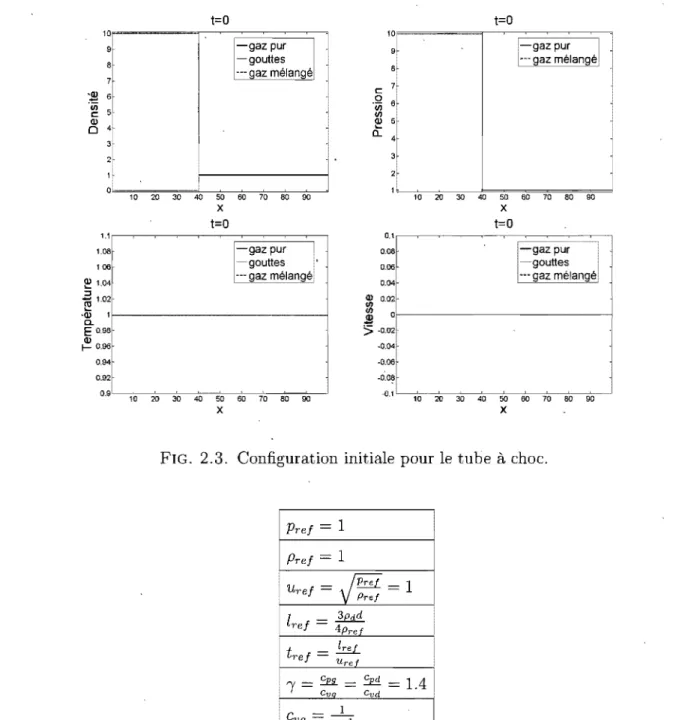 FIG.  2.3.  Configuration initiale pour le  tube à  choc. 