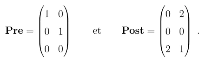 Figure 2.5 – Exemple de réseau de Petri.