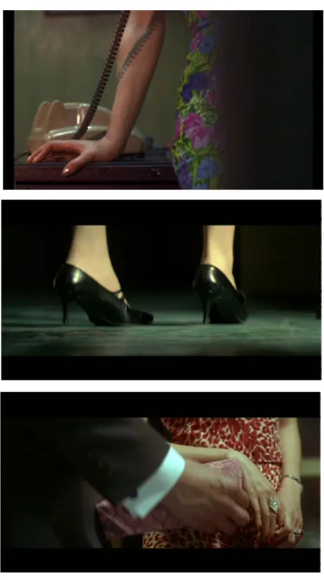 Figure 4: the expressive qualities of arms, legs and hands (scenes from In The Mood for Love and 2046)